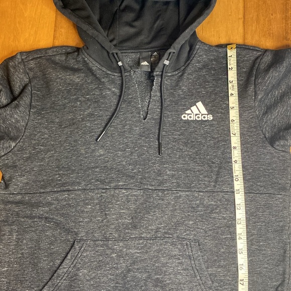 Adidas Black Charcoal Grey Notch Neck Pullover Hoodie | S - Picture 12 of 12